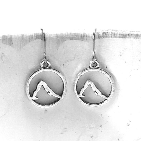 Miniature Yoga Lover Charm Earrings - Picture 1 of 2